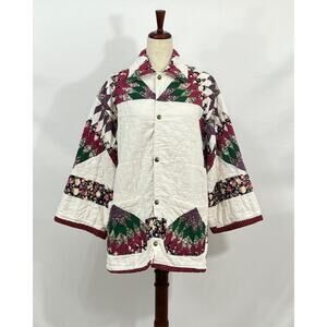 PSYCHIC OUTLAW OS Handmade Quilt Jacket Chore Coat Vintage Upcycled